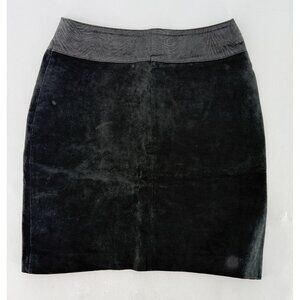 Vtg I.O.U. Leather Black Suede Mini Skirt Size 9‎ Western Boho